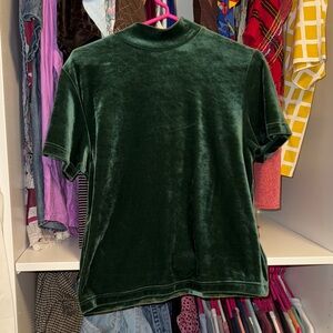 Women’s Green Velvet Turtleneck Shirt